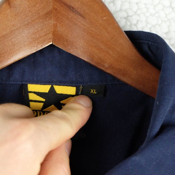 Propper Button Up Shirt Mens Extra Large Navy Blue Short Sleeve Workwear Army - Picture 8 of 9